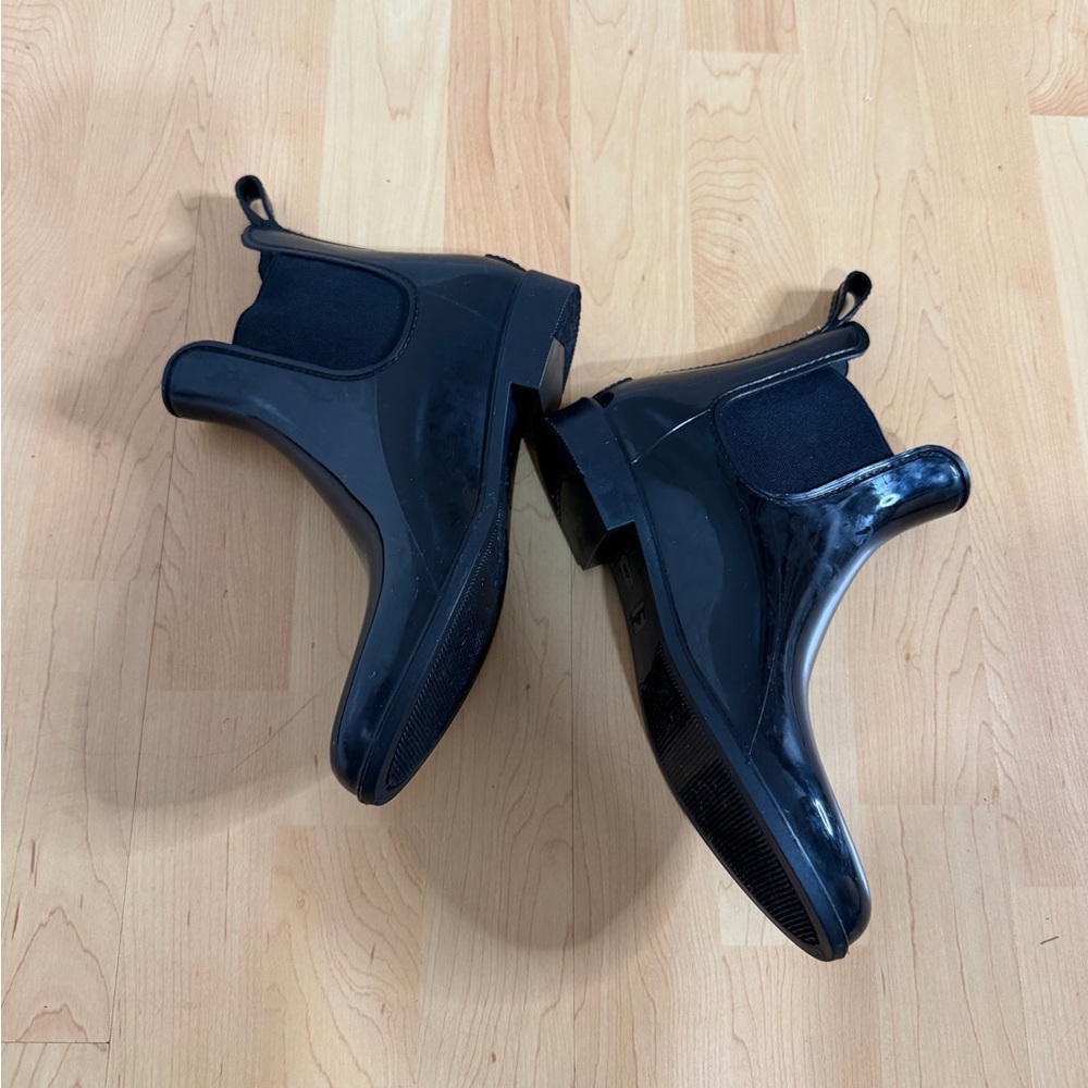 Sam Edelman Black Rubber Rain Boots Chelsea Style Waterproof - Picture 6 of 9